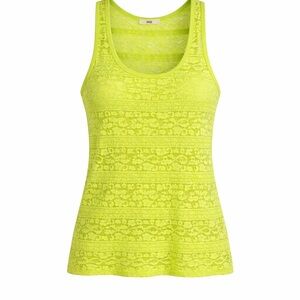 ISSI Neon Lace-Detail Tank Top Small